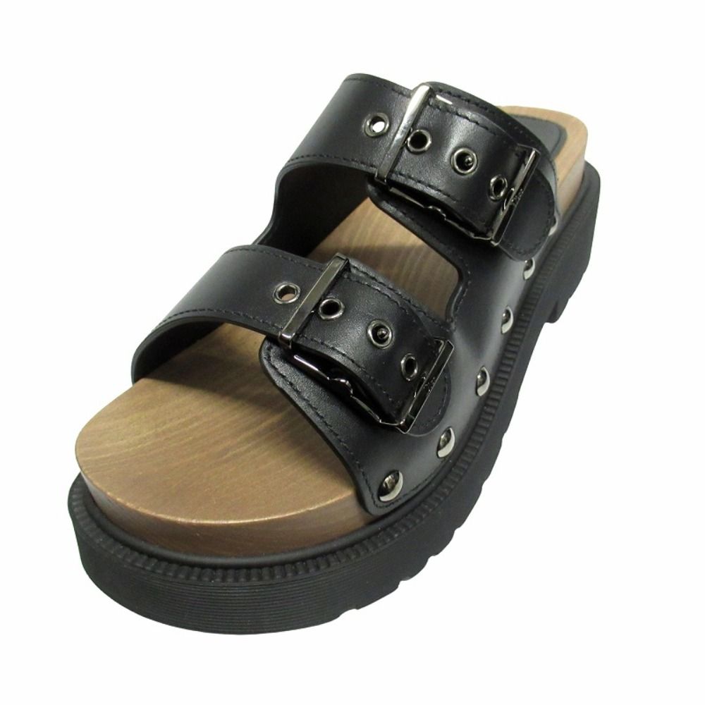 Dior Quake Leather Strap Sandals Shoes 37 Black — view 3