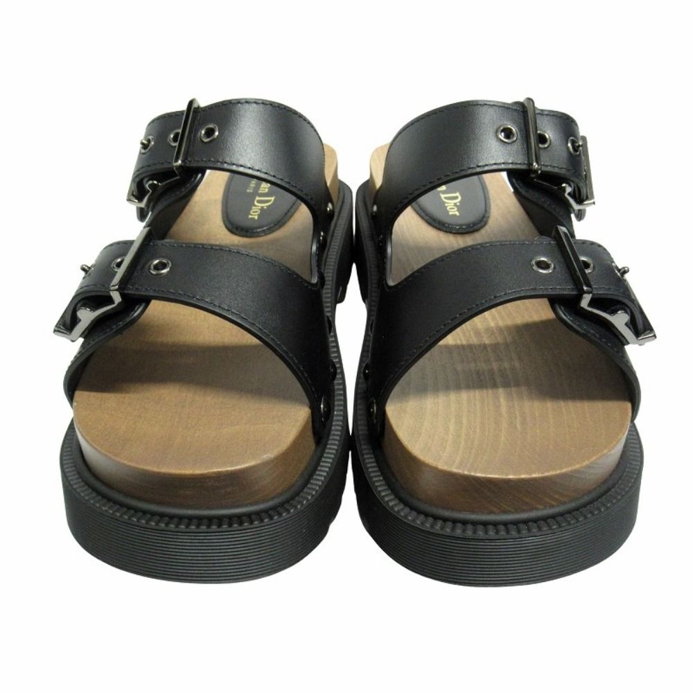 Dior Quake Leather Strap Sandals Shoes 37 Black — view 4