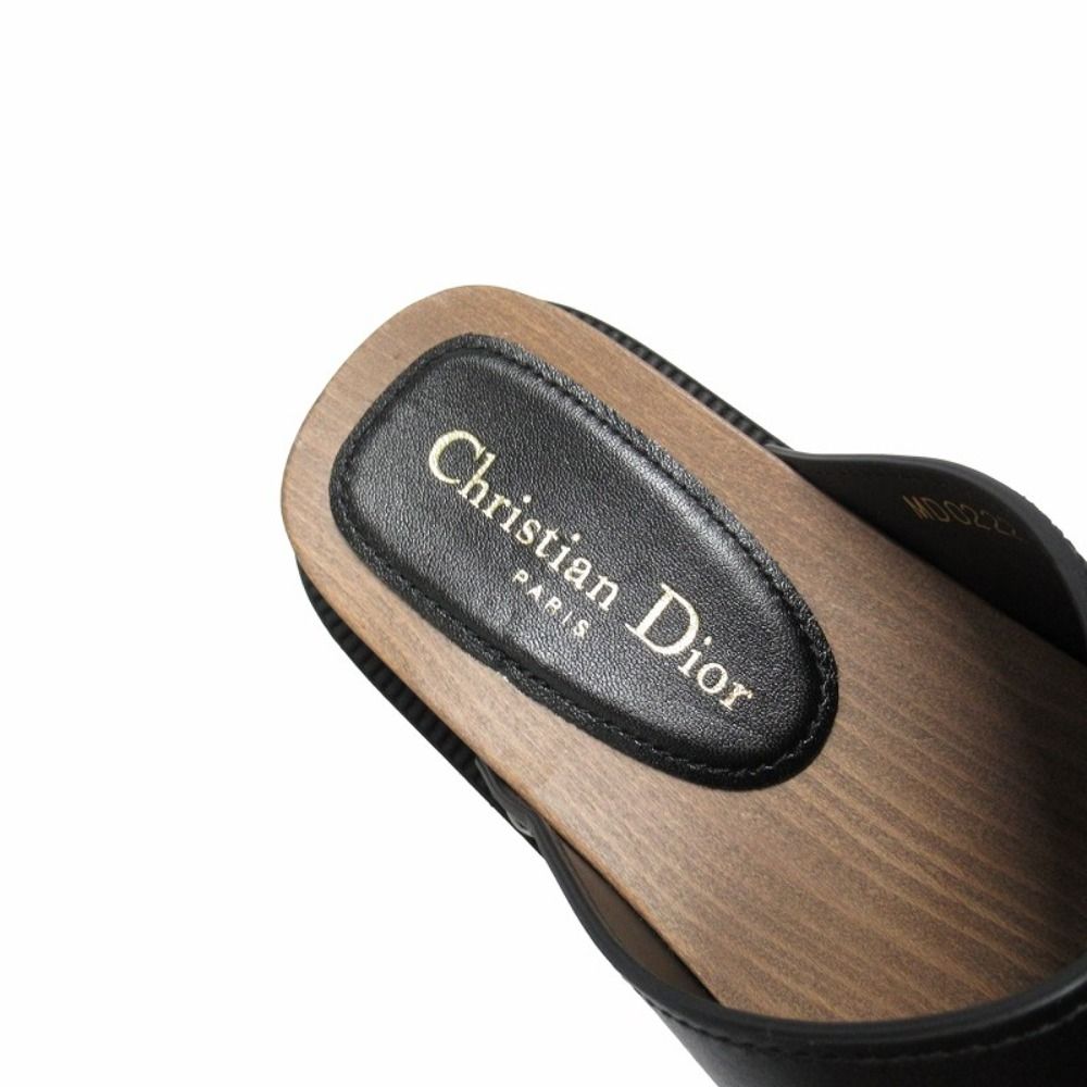 Dior Quake Leather Strap Sandals Shoes 37 Black — view 6