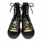 Dior D Trap Mesh Leather Sandals Boots Shoes 37 Black — view 4