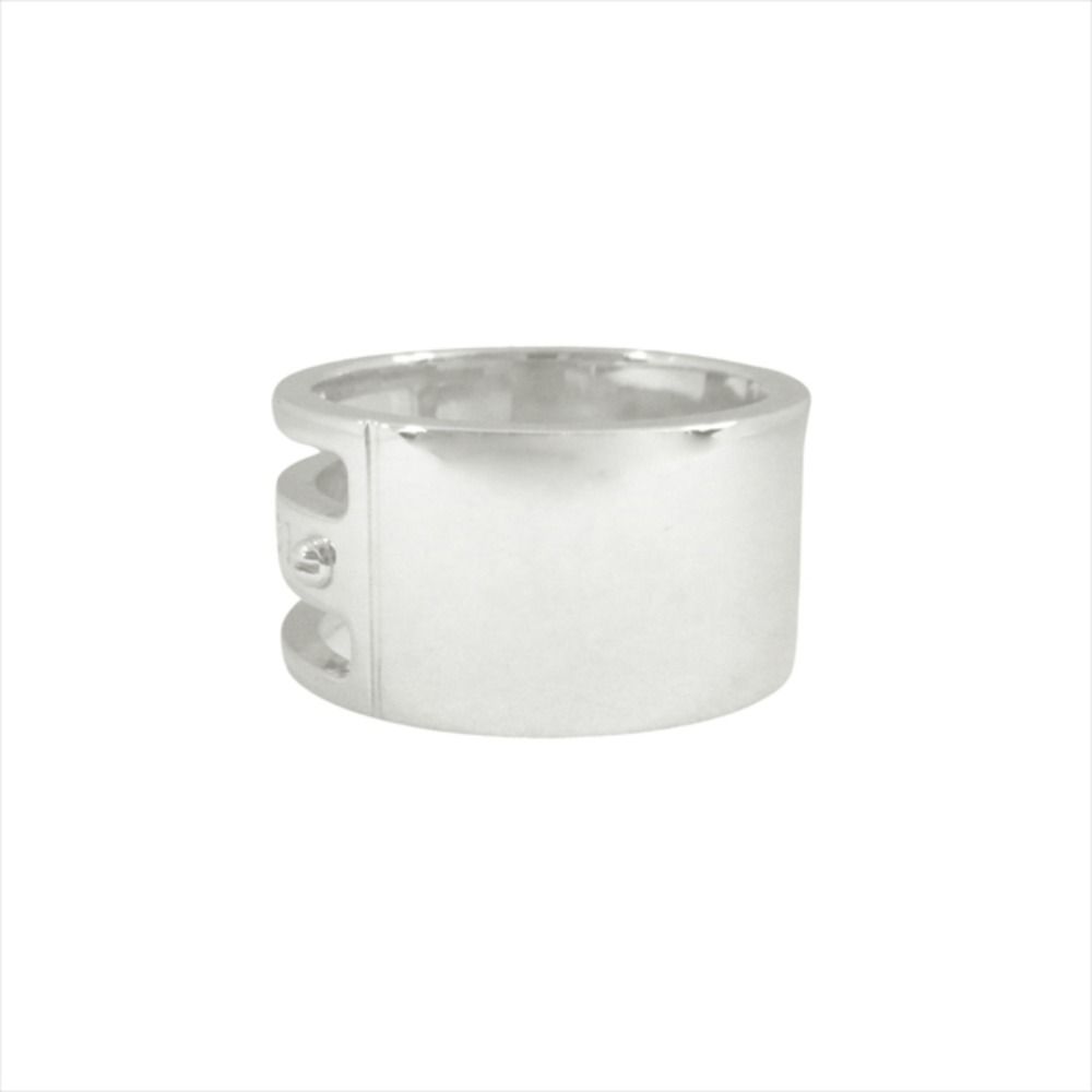 Gucci Polished Logo Vis Ring Wide Silver — view 2