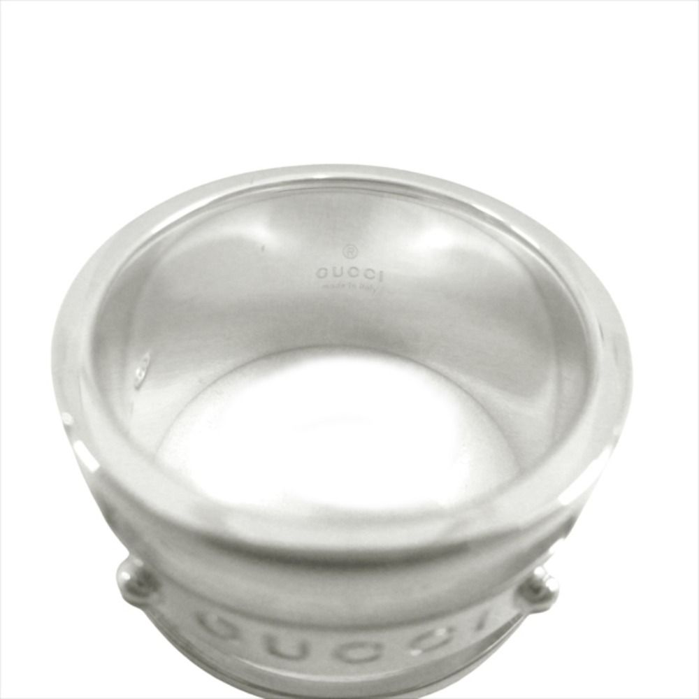 Gucci Polished Logo Vis Ring Wide Silver — view 4