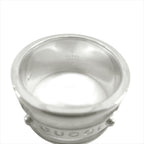 Gucci Polished Logo Vis Ring Wide Silver — view 6