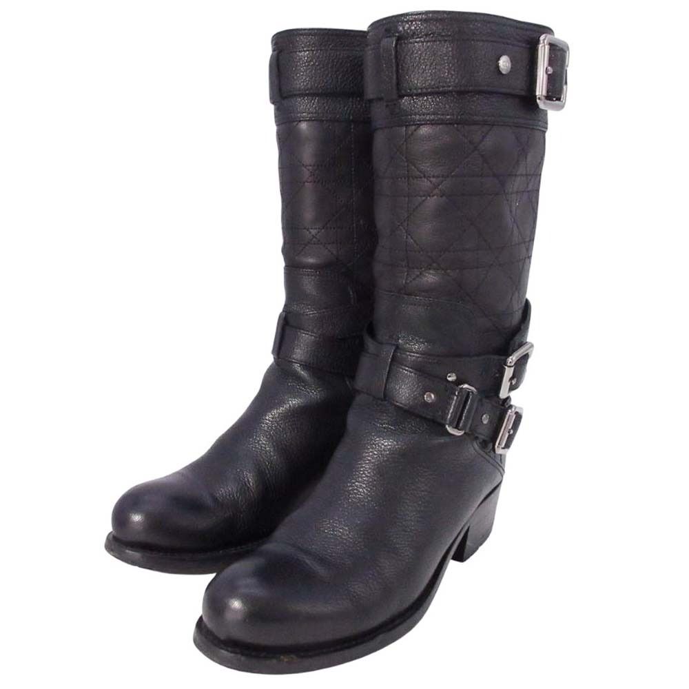Dior Biker Cannage Low Boot Boots Black — view 3