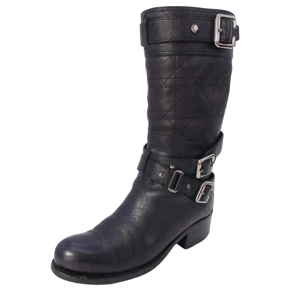 Dior Biker Cannage Low Boot Boots Black — view 2