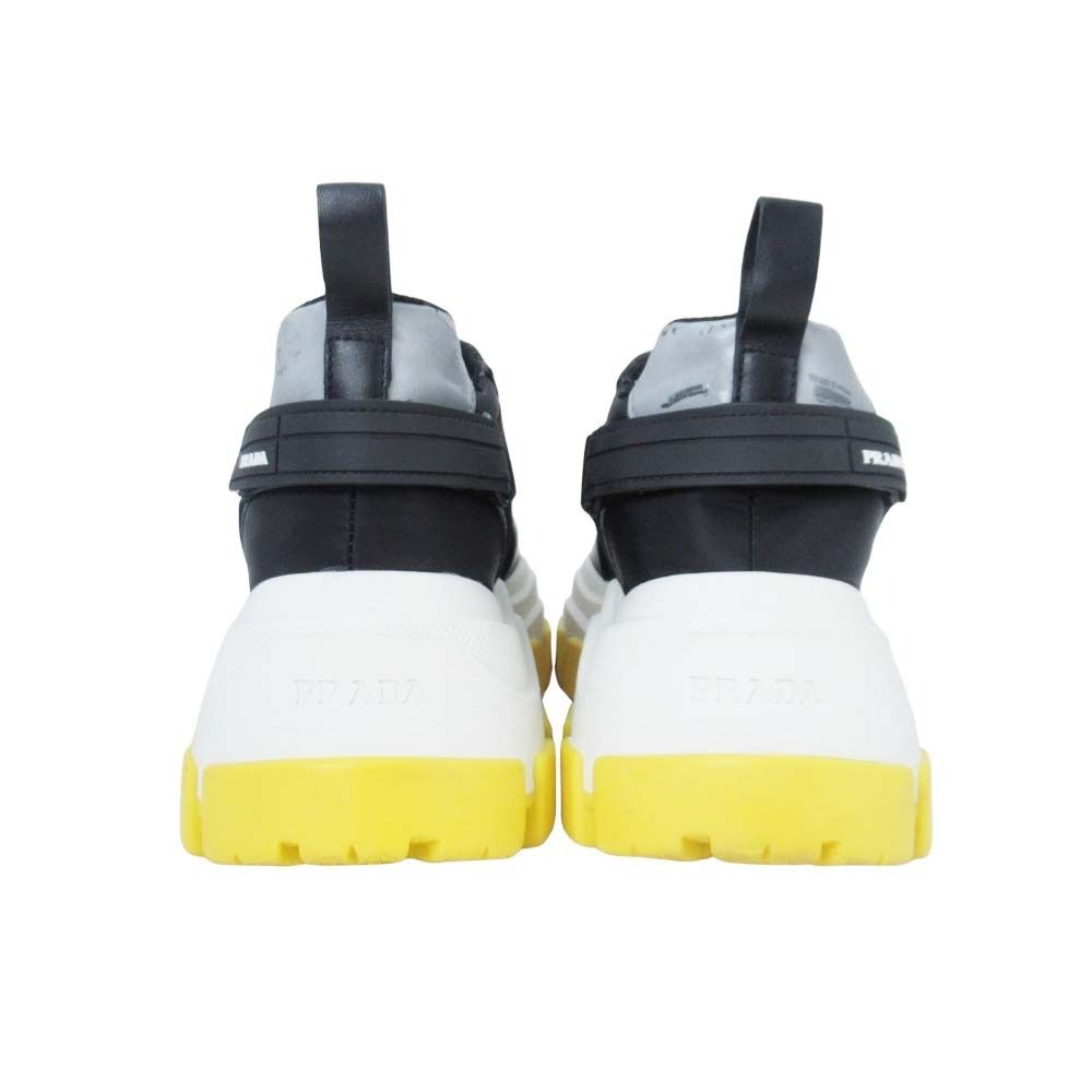 Prada Block Sneakers Volume Sole Low Top Platform Shoes Logo 37.5 Black — view 3