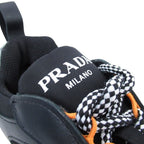 Prada Block Sneakers Volume Sole Low Top Platform Shoes Logo 37.5 Black — view 6