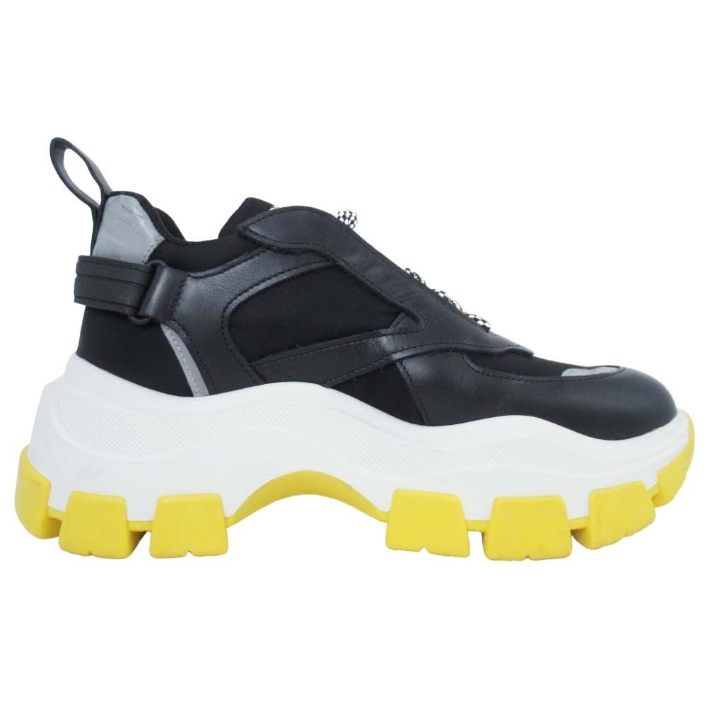Prada Block Sneakers Volume Sole Low Top Platform Shoes Logo 37.5 Black — view 4