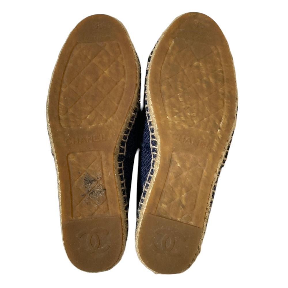 Chanel 14c CC Logo Espadrilles 35 Navy — view 5