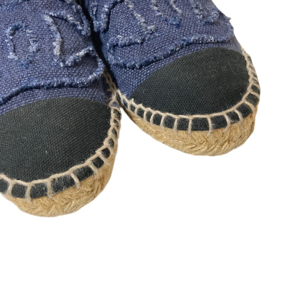 Chanel 14c CC Logo Espadrilles 35 Navy — view 6