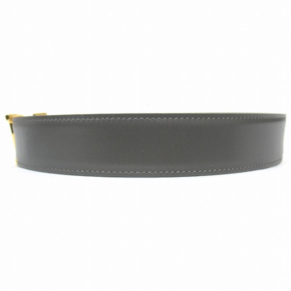 Hermes Buckle Reversible Belt Leather Constance Gold Vintage 70 cm Gray Black — view 2