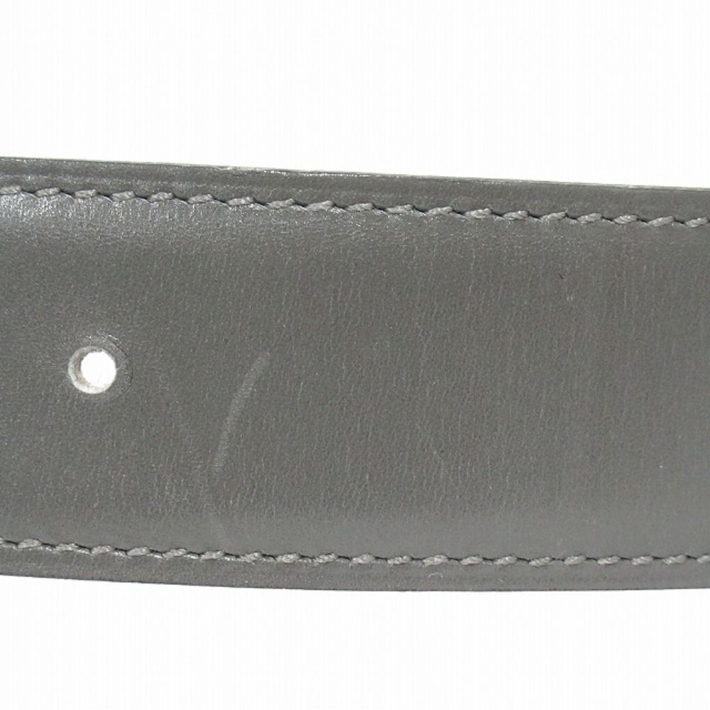 Hermes Buckle Reversible Belt Leather Constance Gold Vintage 70 cm Gray Black — view 6