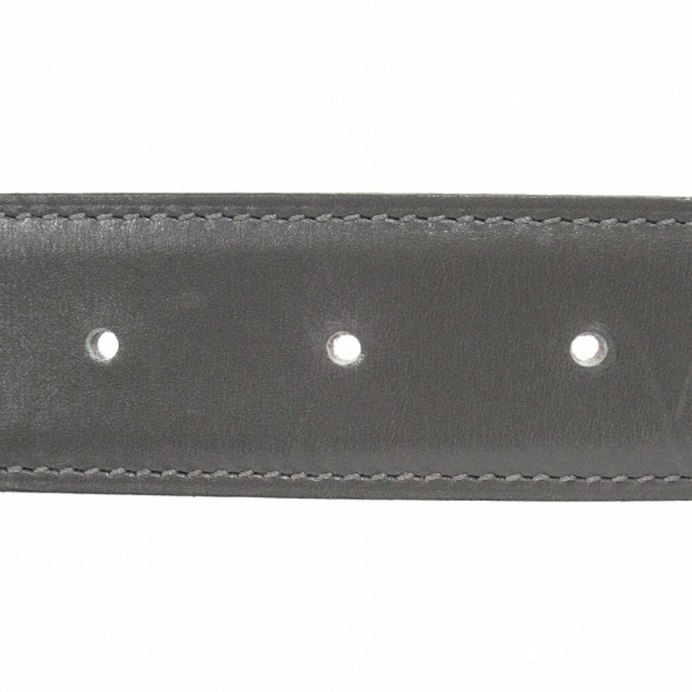 Hermes Buckle Reversible Belt Leather Constance Gold Vintage 70 cm Gray Black — view 4