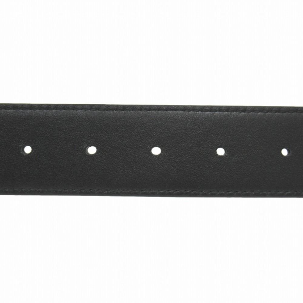 Dior Oblique Perforated Leather Belt Reversible CD Logo Silver Black — view 6
