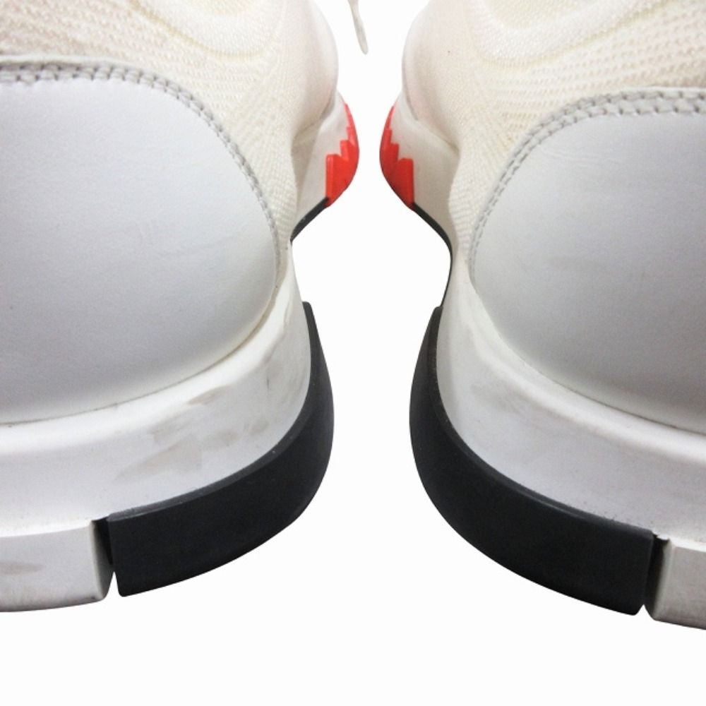 Hermes Addict Knit Sneakers Shoes Low Cut 43 White Orange — view 7