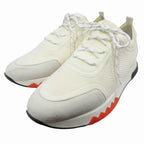 Hermes Addict Knit Sneakers Shoes Low Cut 43 White Orange — view 3