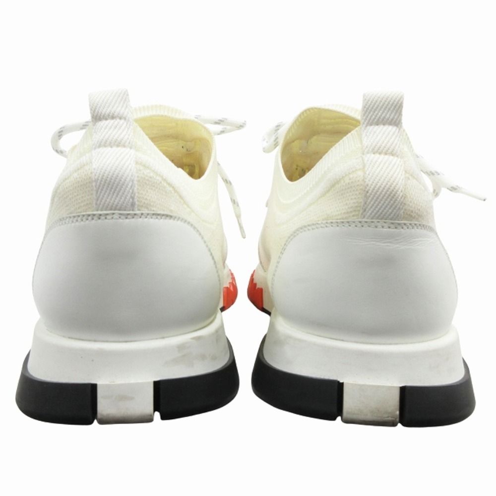 Hermes Addict Knit Sneakers Shoes Low Cut 43 White Orange — view 4