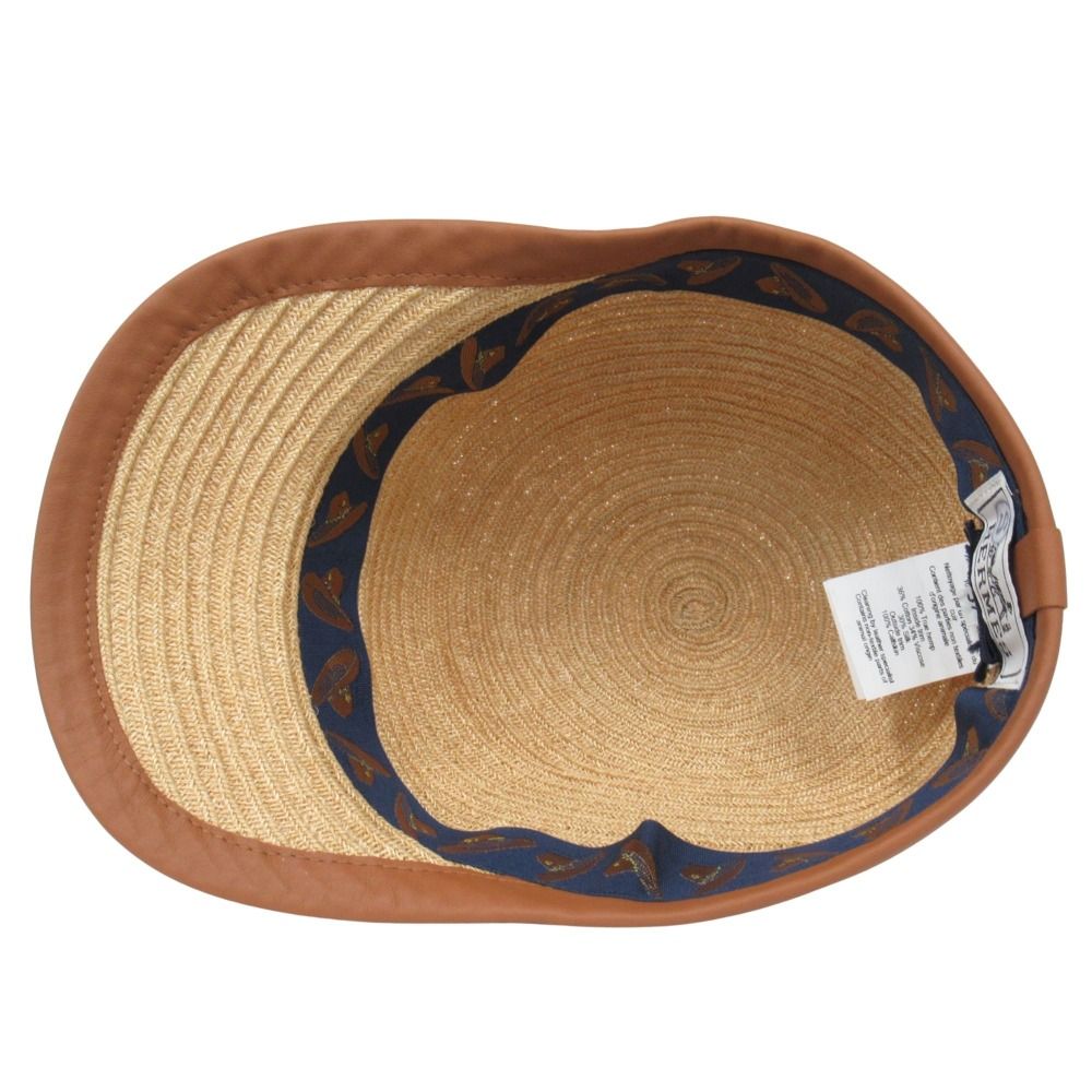 Hermes Garance Hemp Leather Cap Hat Series Logo 57 Natural — view 4