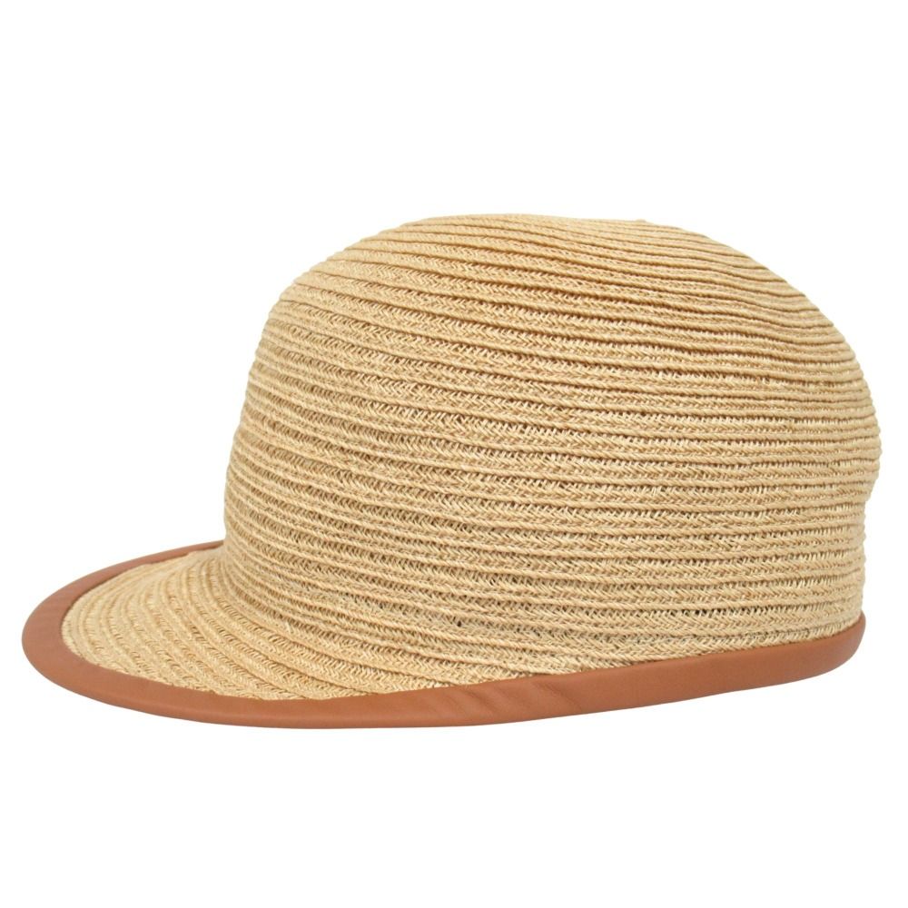 Hermes Garance Hemp Leather Cap Hat Series Logo 57 Natural — view 2