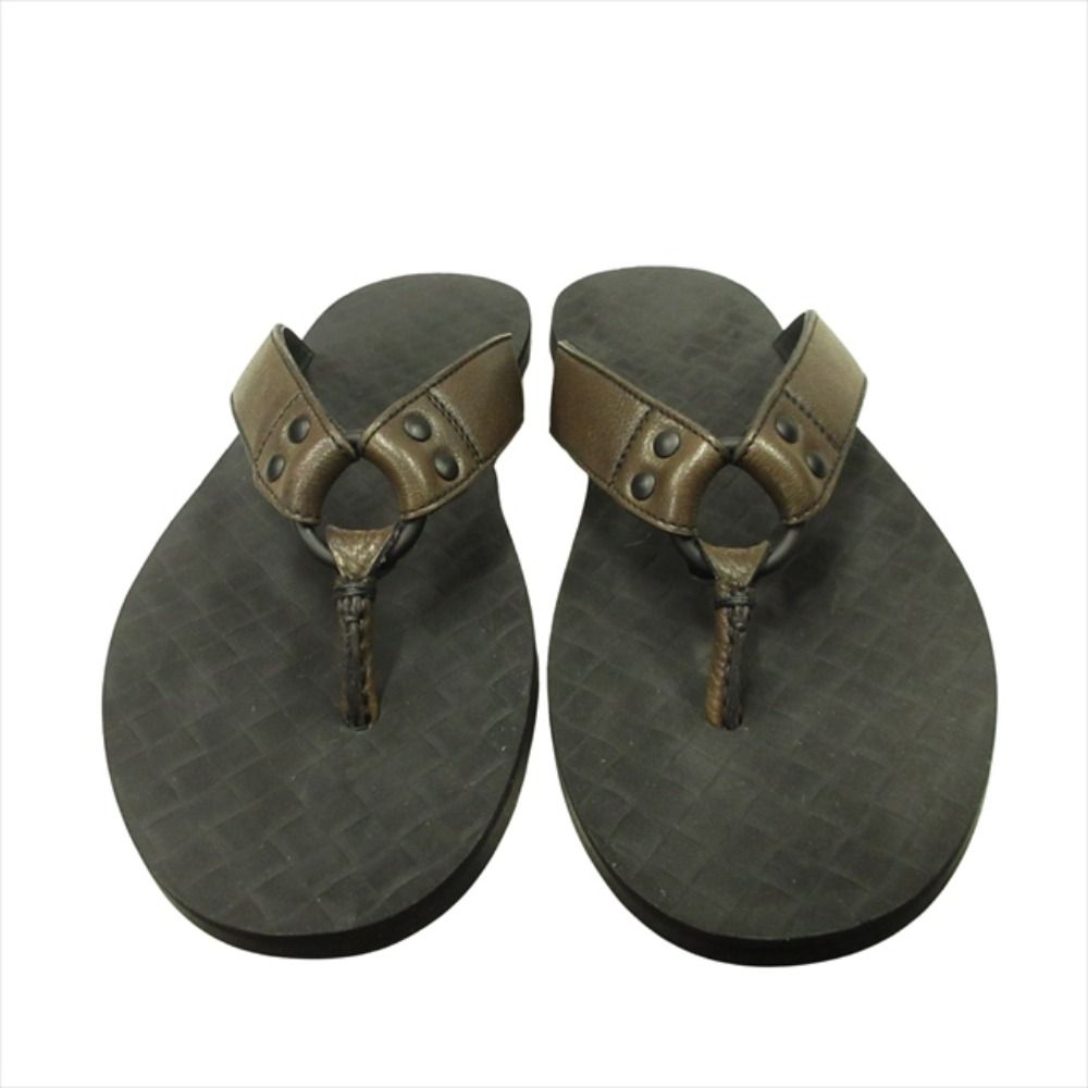 Bottega Veneta Leather Thong Sandals Shoes Beach Intrecciato 40 Brown — view 5