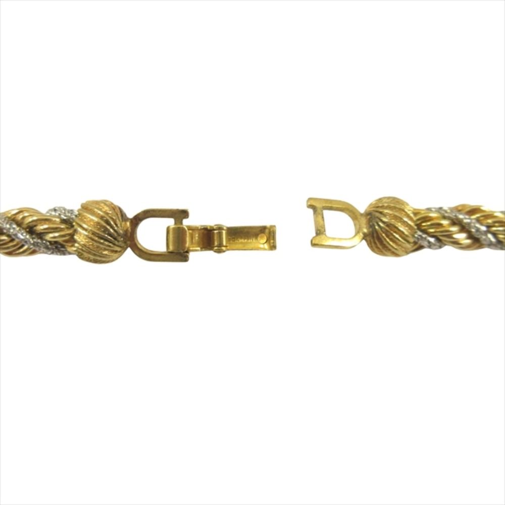 Dior Twist Chain Necklace Vintage 60 cm Gold Silver — view 3