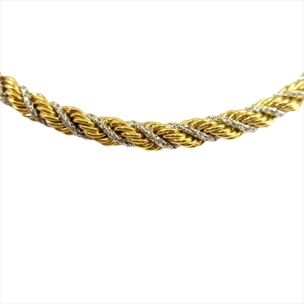 Dior Twist Chain Necklace Vintage 60 cm Gold Silver — view 2