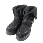 Hermes Vovelore Shearling Boots Platform 2-Way Shoes 36 Black — view 3