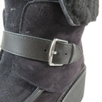 Hermes Vovelore Shearling Boots Platform 2-Way Shoes 36 Black — view 8