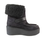 Hermes Vovelore Shearling Boots Platform 2-Way Shoes 36 Black — view 2