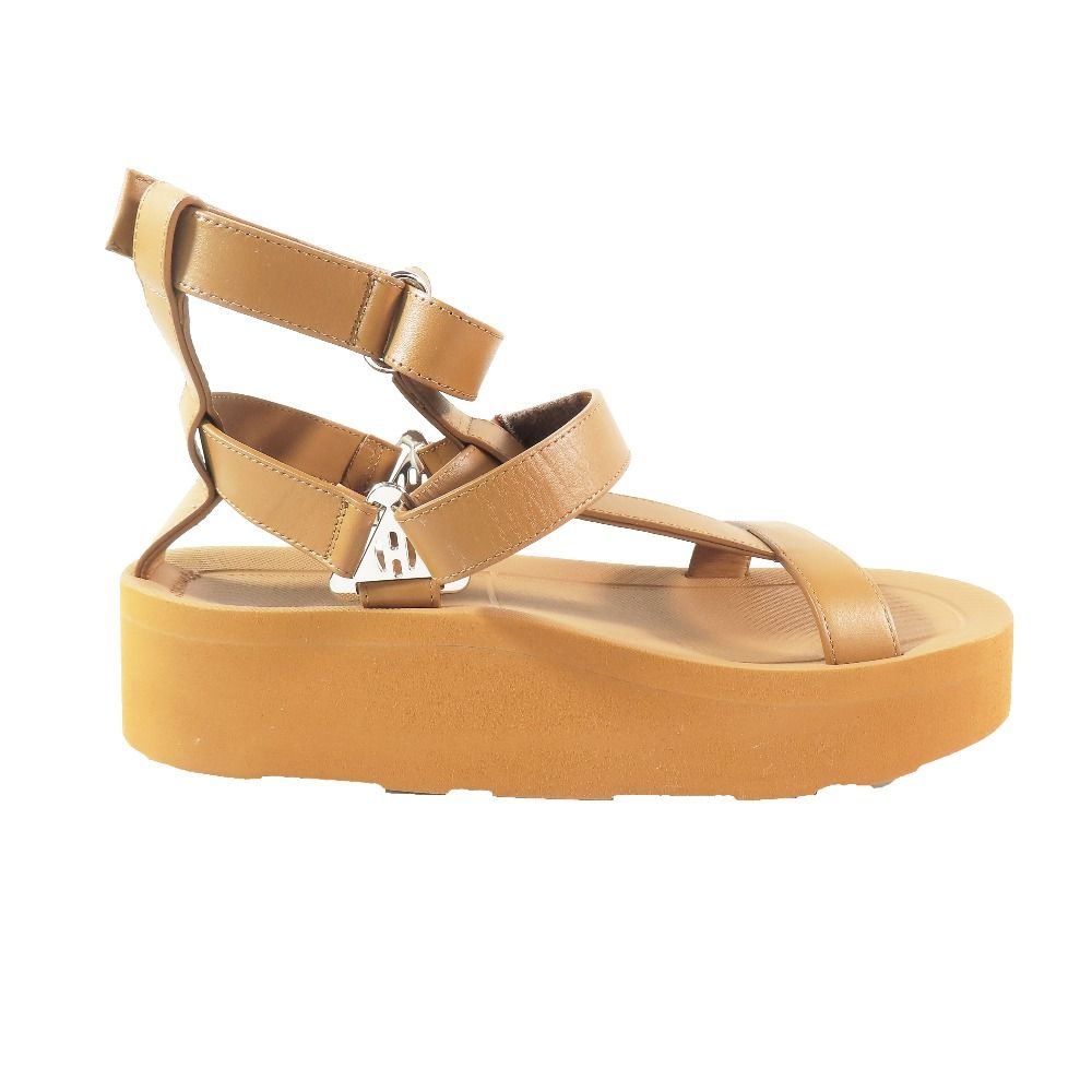 Hermes Enid Thick Sole Sandals Shoes Platform Diamant Buckle Logo — view 2
