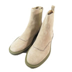 Hermes Suede Vovelore Leather Side Gore Boots Chelsea Short Shoes 44 Beige — view 3