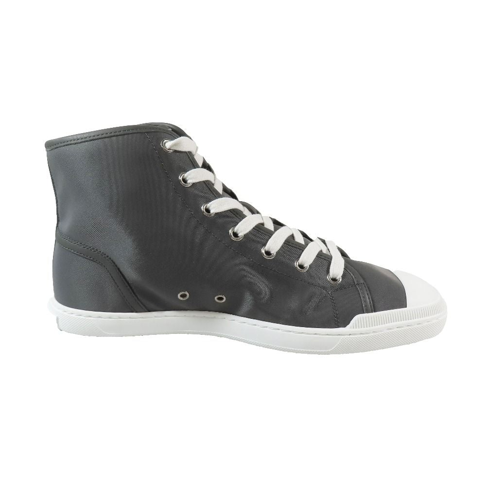 Hermes Express Nylon High Cut Sneakers Shoes Logo 40.5 Gray — view 2