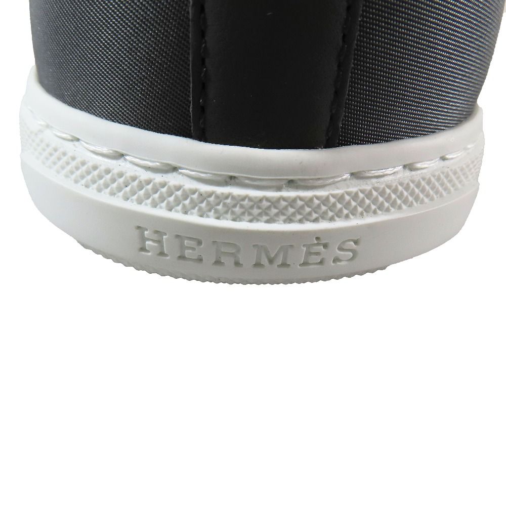 Hermes Express Nylon High Cut Sneakers Shoes Logo 40.5 Gray — view 7