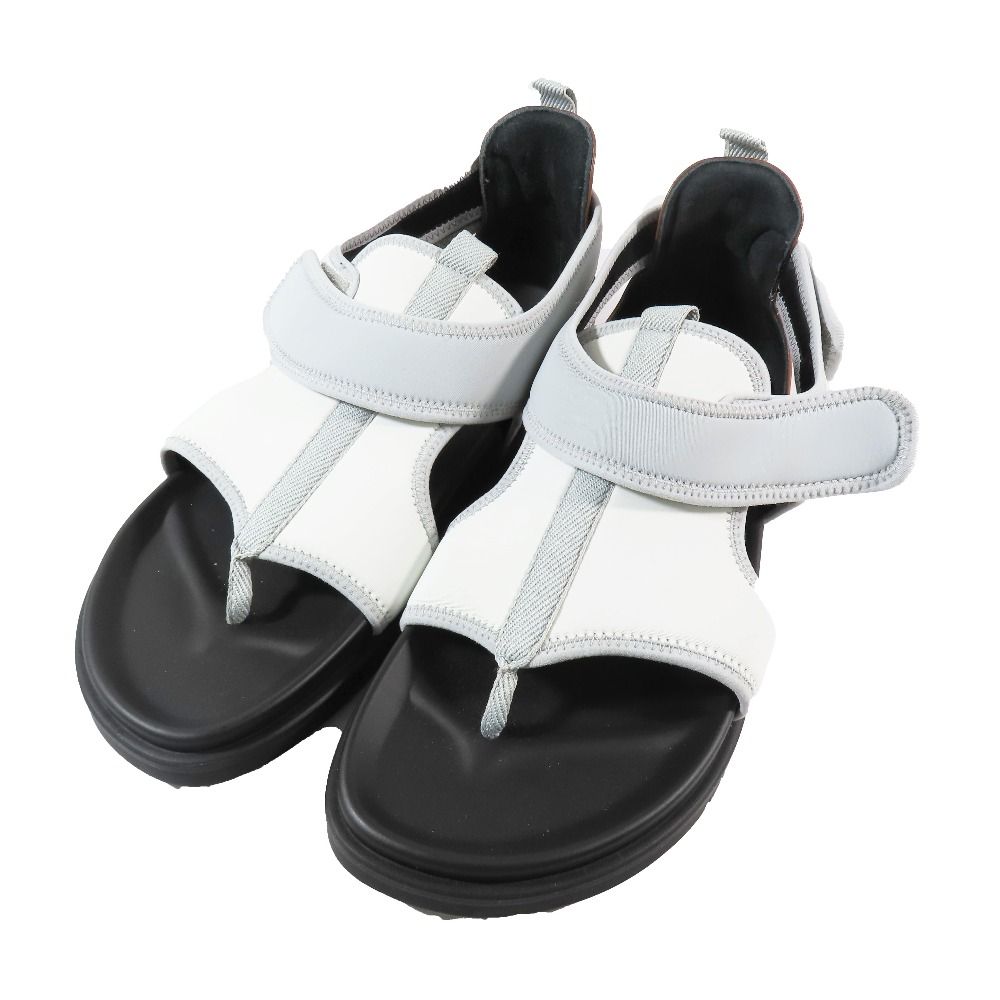 Hermes Giorno Sandals Shoes Technical Jersey Velcro 42.5 Gray Black — view 3