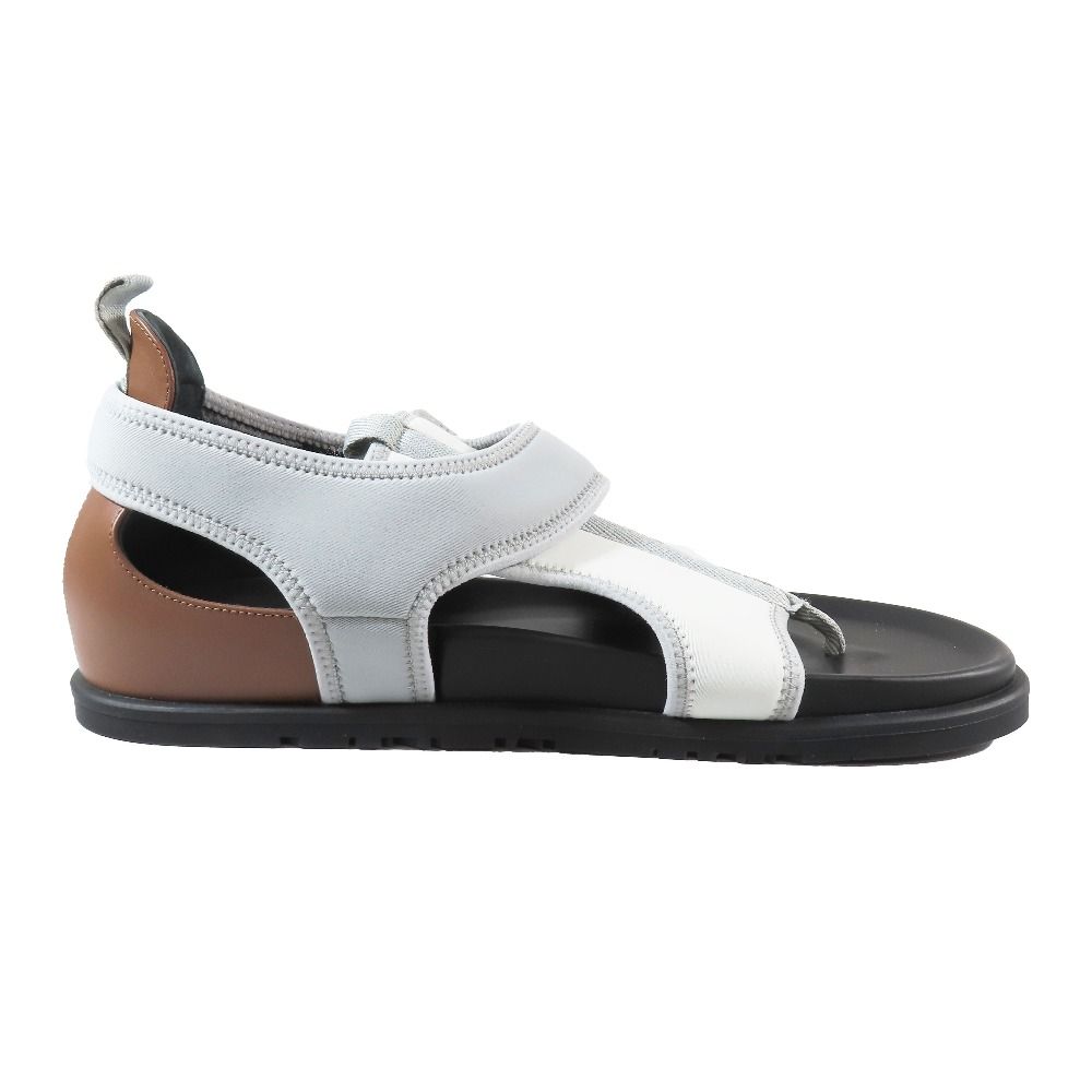 Hermes Giorno Sandals Shoes Technical Jersey Velcro 42.5 Gray Black — view 2