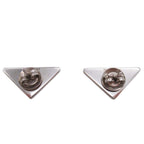 Prada Triangle Logo Stud Earrings Plate Yellow — view 3