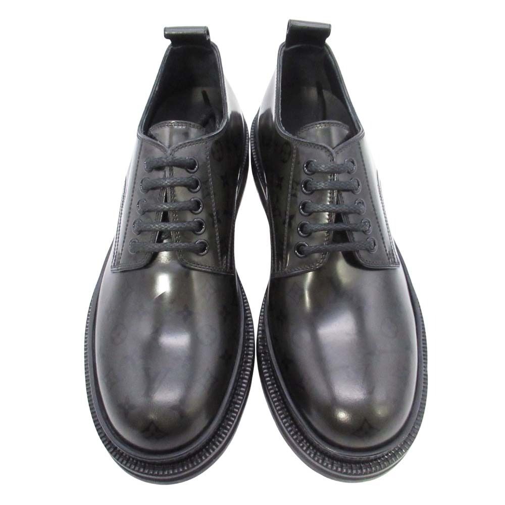 Louis Vuitton Monogram Davis Shoes Thick Sole Platform Lace Up Leather — view 3