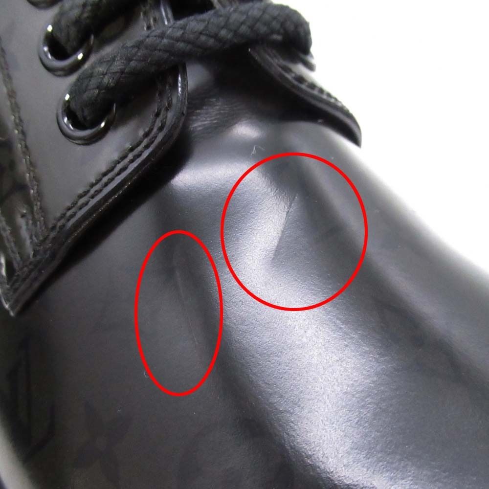 Louis Vuitton Monogram Davis Shoes Thick Sole Platform Lace Up Leather — view 8