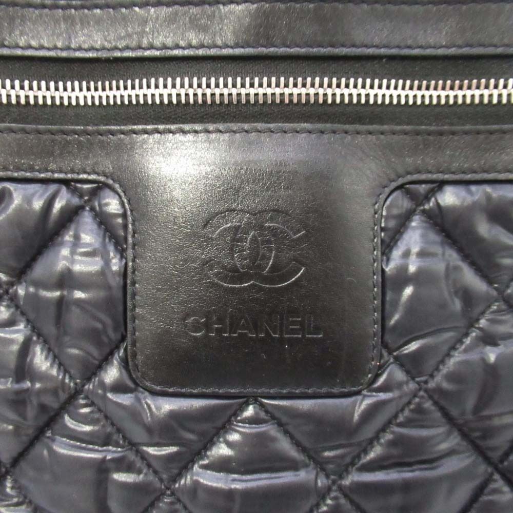 Chanel CC Logo Quilted Backpack Purse Black — view 7