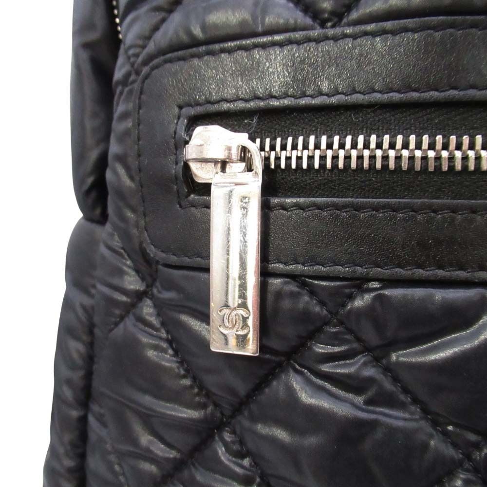 Chanel CC Logo Quilted Backpack Purse Black — view 8