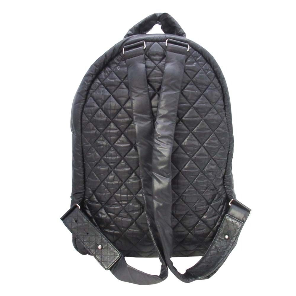 Chanel CC Logo Quilted Backpack Purse Black — view 3