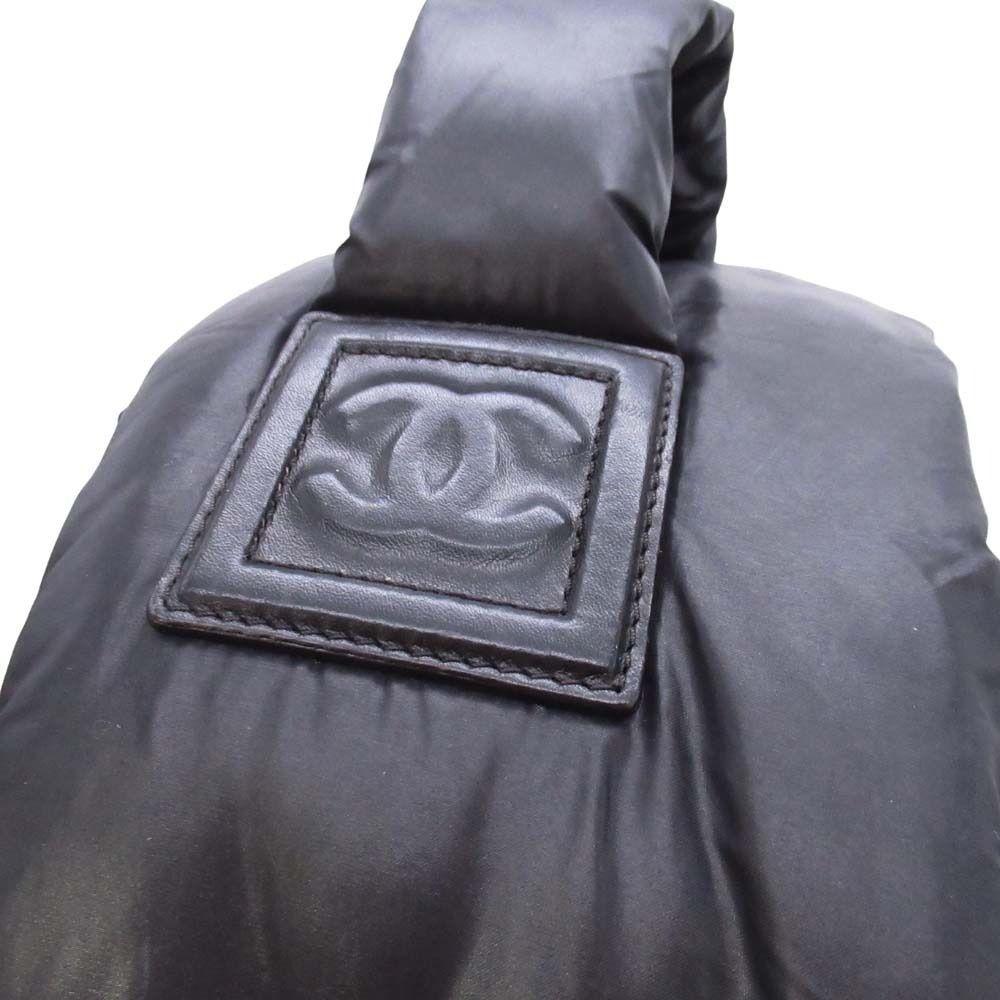 Chanel CC Logo Quilted Backpack Purse Black — view 9