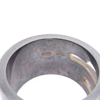 Gucci Black Coating Wide Ring 925 Cutout Logo Silver — view 6