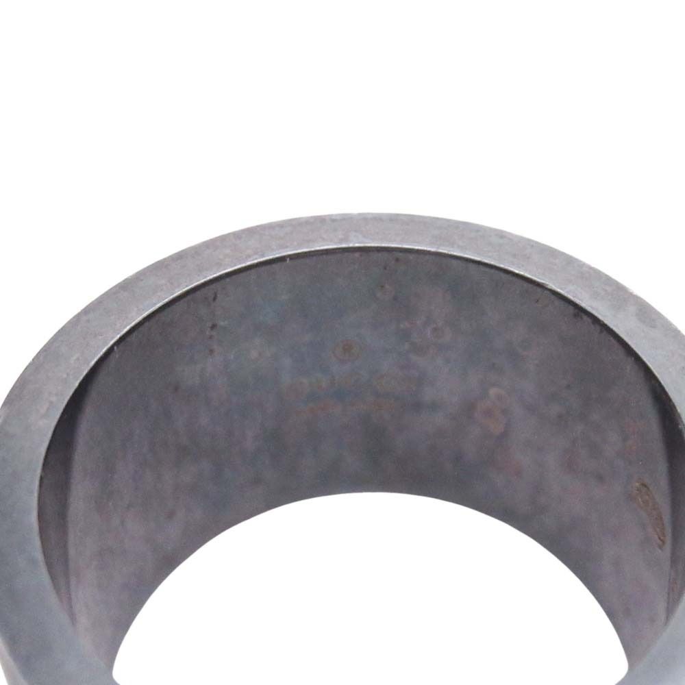 Gucci Black Coating Wide Ring 925 Cutout Logo Silver — view 7