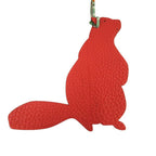 Hermes Petit Beaver Bag Charm Epsom Leather Animal Gray Red — view 2