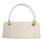 Dior Horizontal Lady Handbag Logo Charm Cannage Bag Beige — view 3
