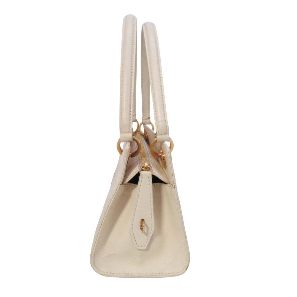 Dior Horizontal Lady Handbag Logo Charm Cannage Bag Beige — view 2