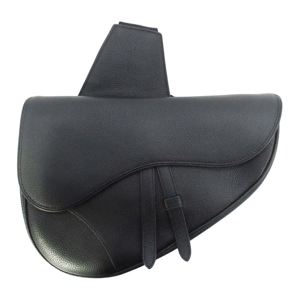 Dior Saddle Bag Crossbody Gray Calfskin Purse Black — view 2