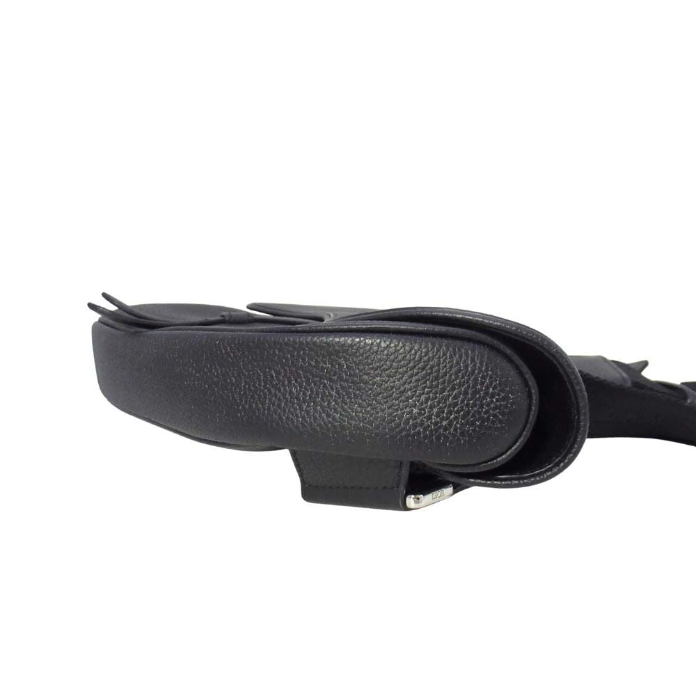 Dior Saddle Bag Crossbody Gray Calfskin Purse Black — view 4