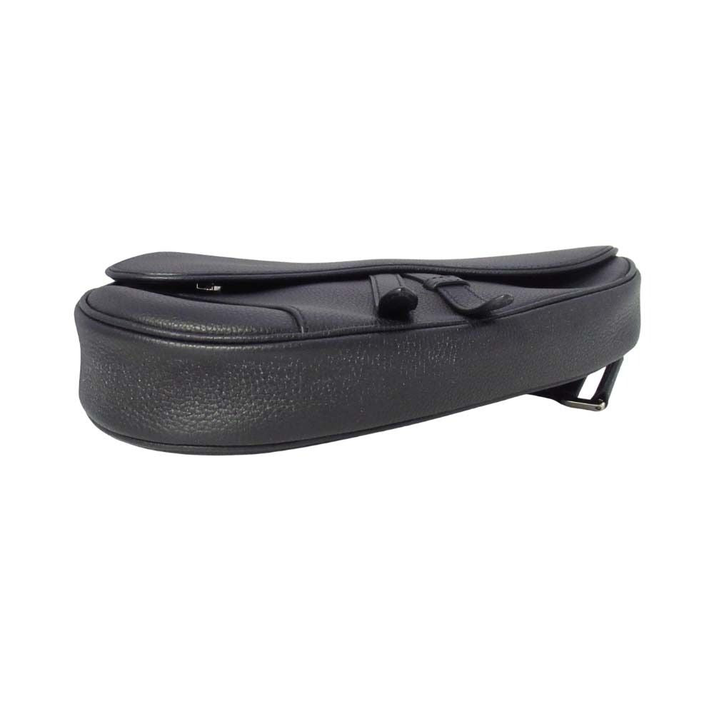 Dior Saddle Bag Crossbody Gray Calfskin Purse Black — view 5